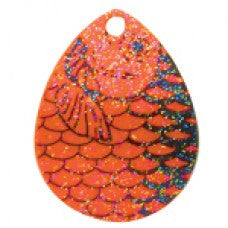 Colorado Fish Scale Crystal Spinner Blade, Orange Fish Scale